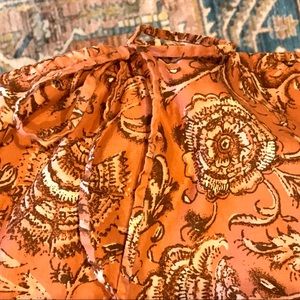 India-print, Long, Cotton Skirt - size 14/16